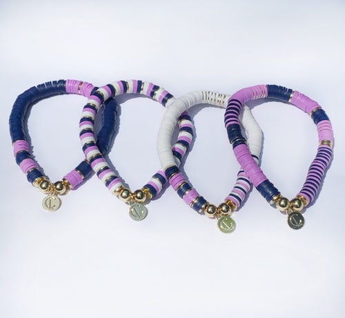 Caryn Lawn Seaside Bracelet- Stripe Lavender & Navy