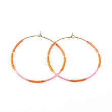Load image into Gallery viewer, Caryn Lawn Baja Hoop Earring - Pink/Orange