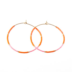 Caryn Lawn Baja Hoop Earring - Pink/Orange