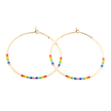 Load image into Gallery viewer, Caryn Lawn Baja Hoop Earring - White Rainbow