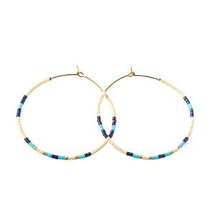 Caryn Lawn Baja Hoop Earring - Cream/Navy/light blue