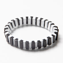 Load image into Gallery viewer, Caryn Lawn Tile Bead Bracelet - Black/White