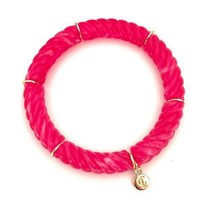 Caryn Lawn Palm Beach Swizzle Bracelet Hot Pink Marble