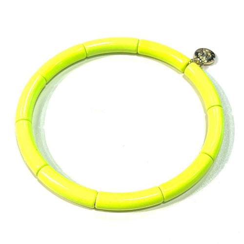 Caryn Lawn Skinny Mini Enamel Bracelet Neon Yellow