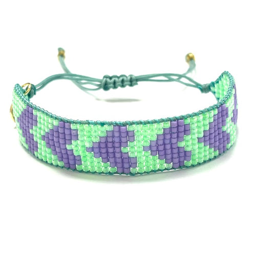 Caryn Lawn Friendship Bracelet Mint/Lavender