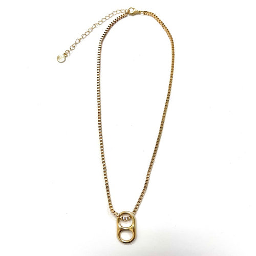 Caryn Lawn Enamel Tab Necklace Gold