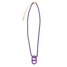 Load image into Gallery viewer, Caryn Lawn Enamel Tab Necklace Purple