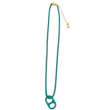 Load image into Gallery viewer, Caryn Lawn Enamel Tab Necklace Turquoise