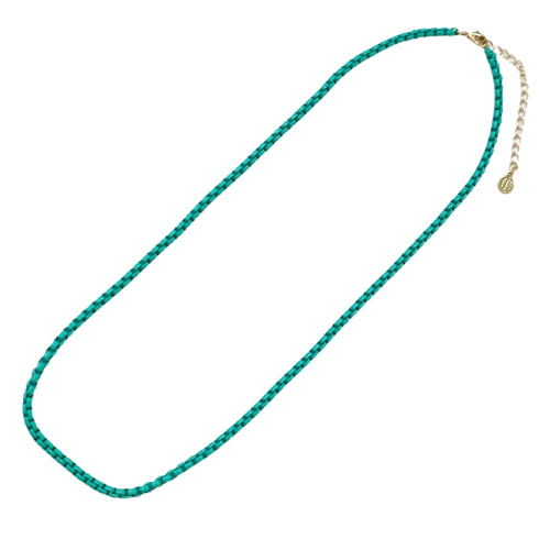 Caryn Lawn Enamel Chain Necklace- Turquoise