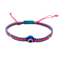 Load image into Gallery viewer, Caryn Lawn Surfside Evil Eye Bracelet- Neon Pink/Blue