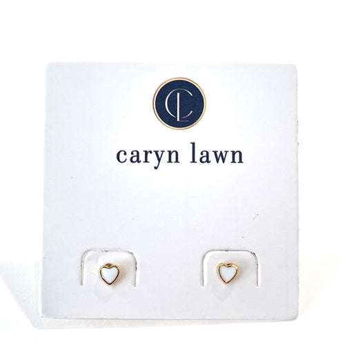 Caryn Lawn Teeny Tiny Heart Earring White