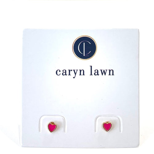 Caryn Lawn Teeny Tiny Heart Earring Hot Pink