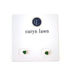 Load image into Gallery viewer, Caryn Lawn Teeny Tiny Heart Earring Evergreen