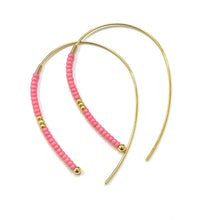 Load image into Gallery viewer, Caryn Lawn Rory Hook Earring- Pink/Gold