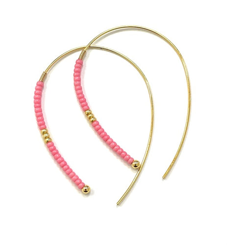 Caryn Lawn Rory Hook Earring- Pink/Gold