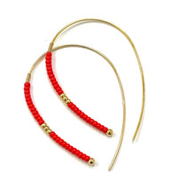 Load image into Gallery viewer, Caryn Lawn Rory Hook Earring Red/Gold