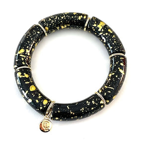 Caryn Lawn Palm Beach Bracelet Thick Black/Gold Splatter