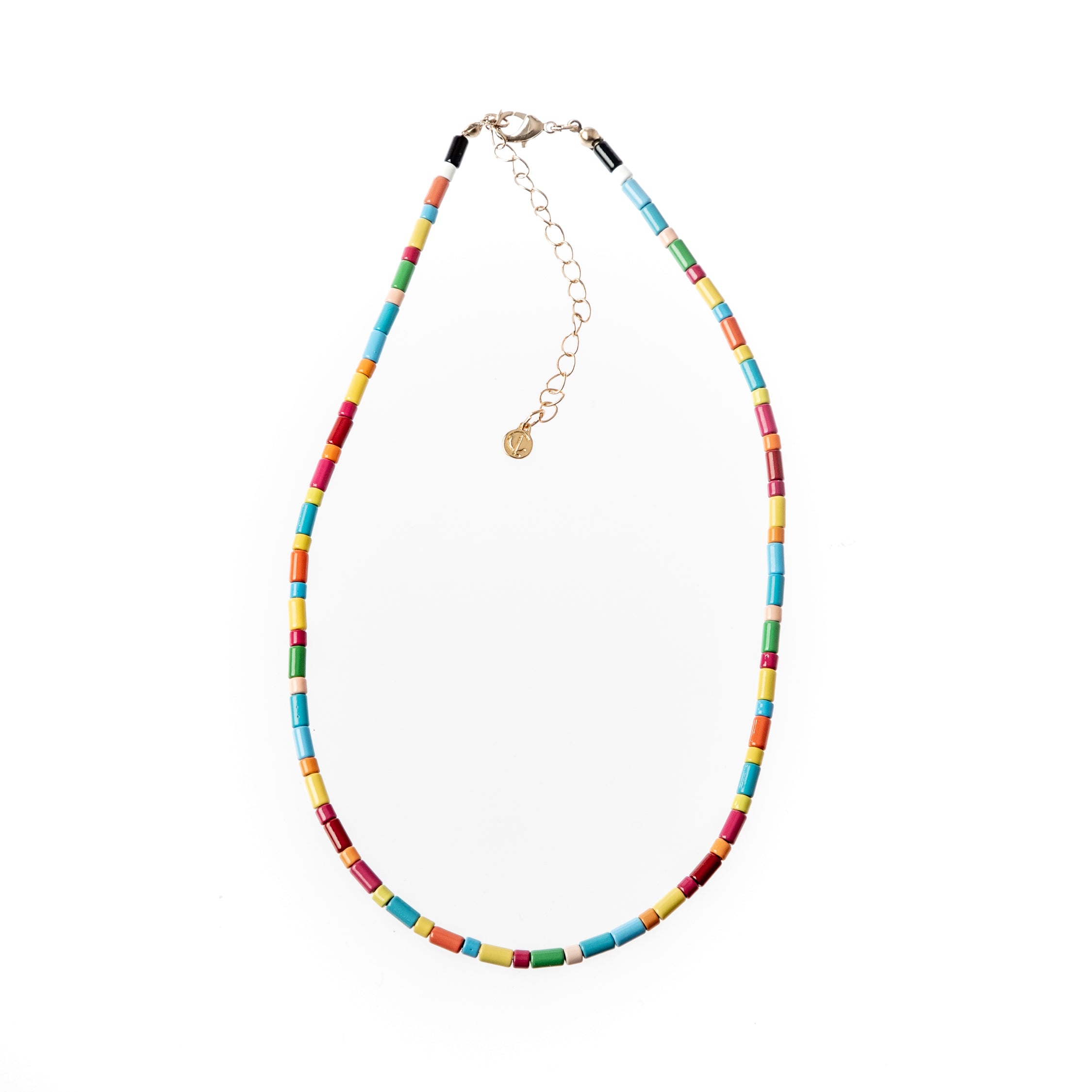 Caryn Lawn Tube Tile Necklace - Rainbow