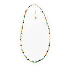 Load image into Gallery viewer, Caryn Lawn Tube Tile Necklace- Gold Rainbow