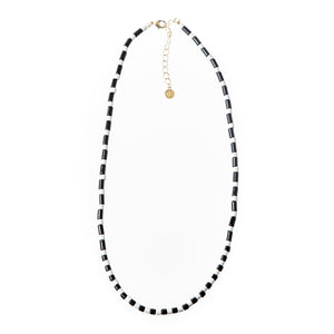 Caryn Lawn Tube Tile Necklace- Black/White
