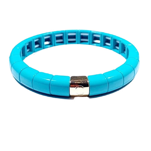 Caryn Lawn Tile Tube Bracelet - Aqua