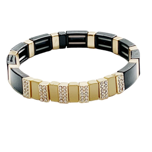 Caryn Lawn Crystal Tile Bracelet Black