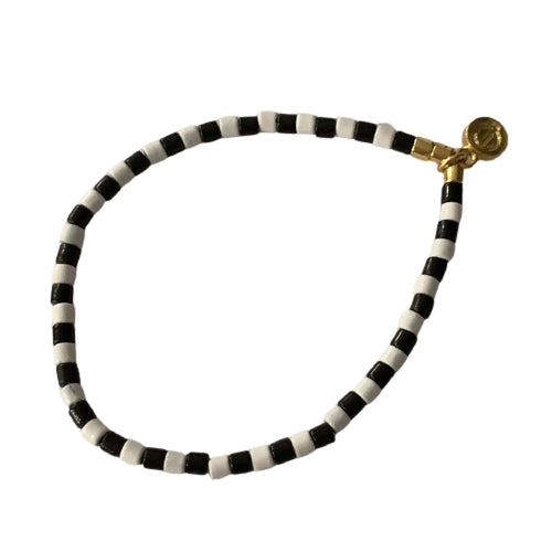 Caryn Lawn Seashore Tube Bracelet- Black/White