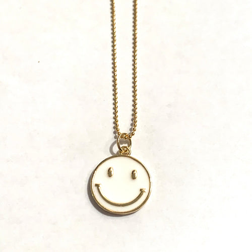 Caryn Lawn Happy Face Necklace- White