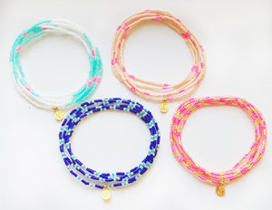 Caryn Lawn Malibu Wrap Bracelet/Necklace- Peach/Pink