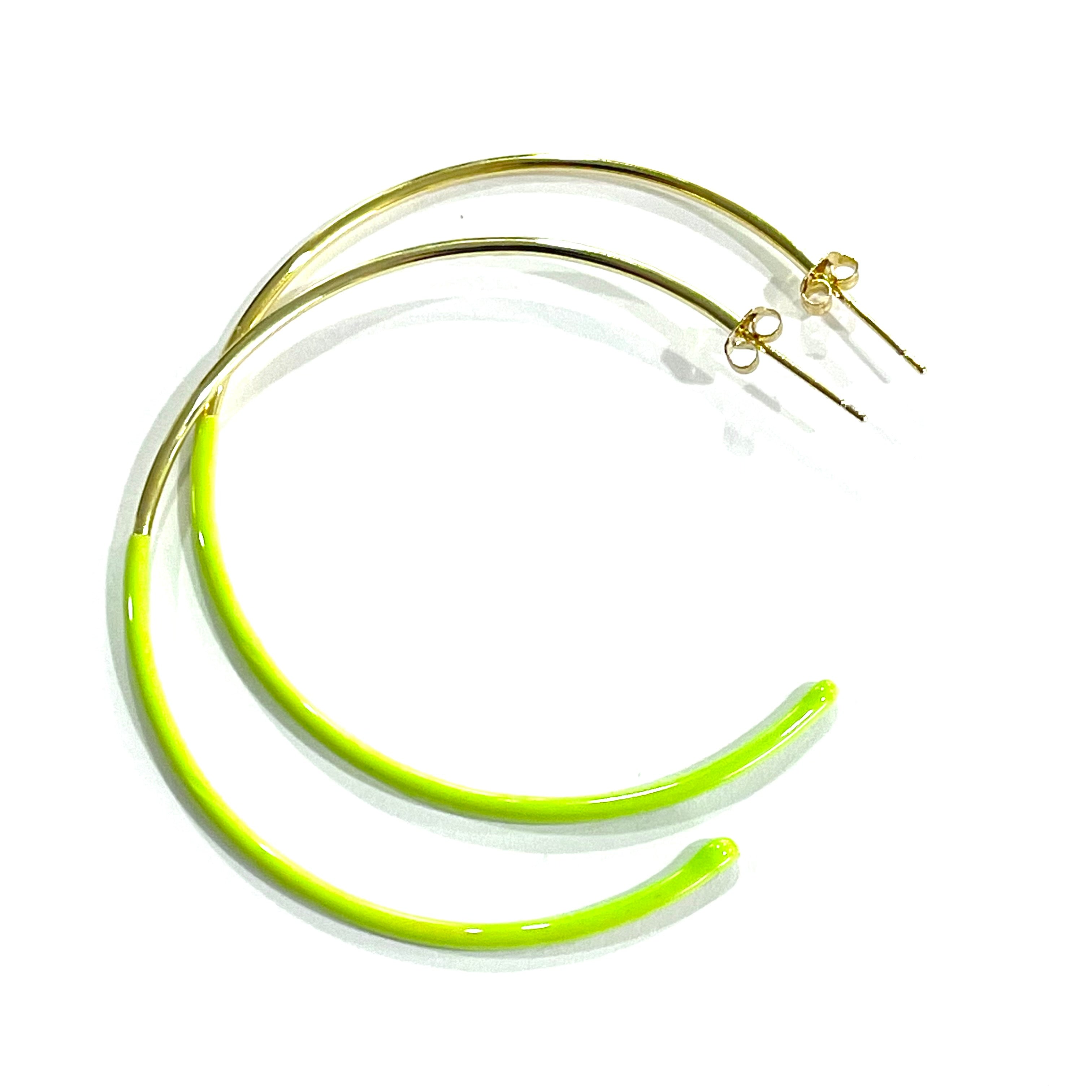 Caryn Lawn Duo Enamel Hoop Earring Neon