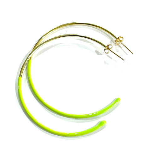 Caryn Lawn Duo Enamel Hoop Earring Neon