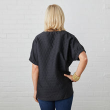 Load image into Gallery viewer, Caryn Lawn Betsy Top Black Jacquard