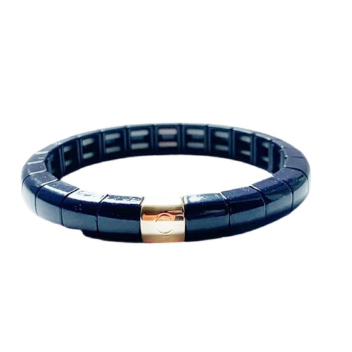 Caryn Lawn Tile Tube Bracelet- Navy
