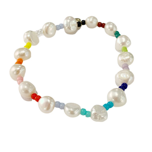 Caryn Lawn Fresh Water Pearl - Multi Rainbow Bracelet