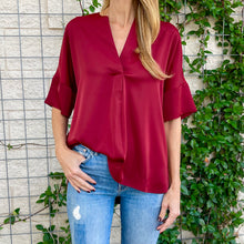 Load image into Gallery viewer, Caryn Lawn Elizabeth Top Cranberry