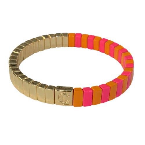 Caryn Lawn Tile Bracelet- Duo Pink