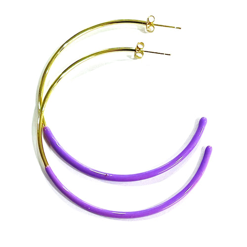 Caryn Lawn Duo Enamel Hoop Earring Lavender
