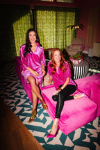 Caryn Lawn Betsy Collar Velvet Dress Fuchsia