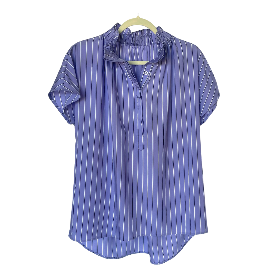 Caryn Lawn Emily Top Purple Stripe