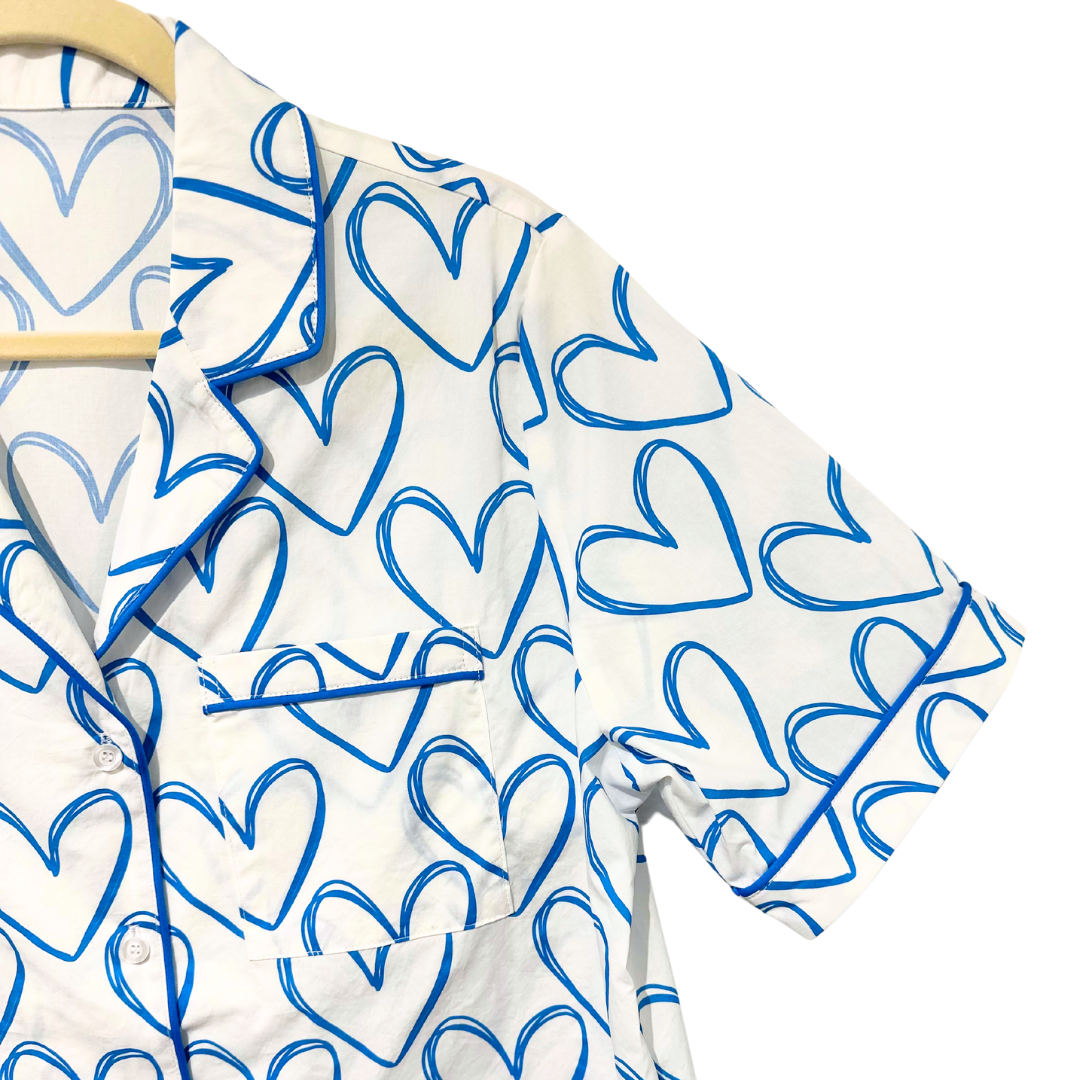 Caryn Lawn Blue Heart PJ Set