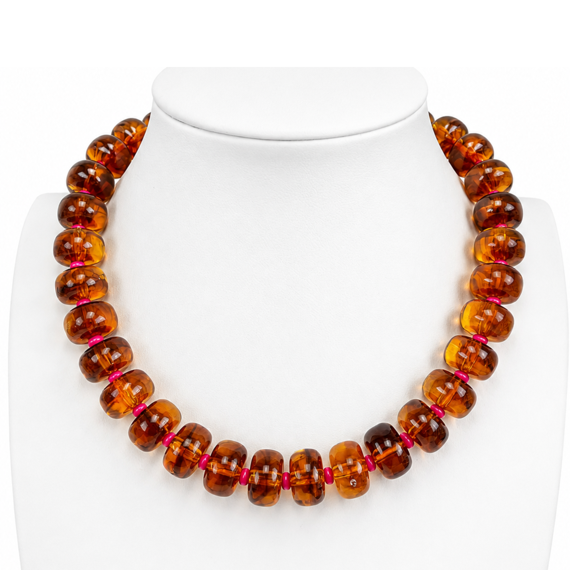 Carmel Necklace Tortoise/ Hot Pink