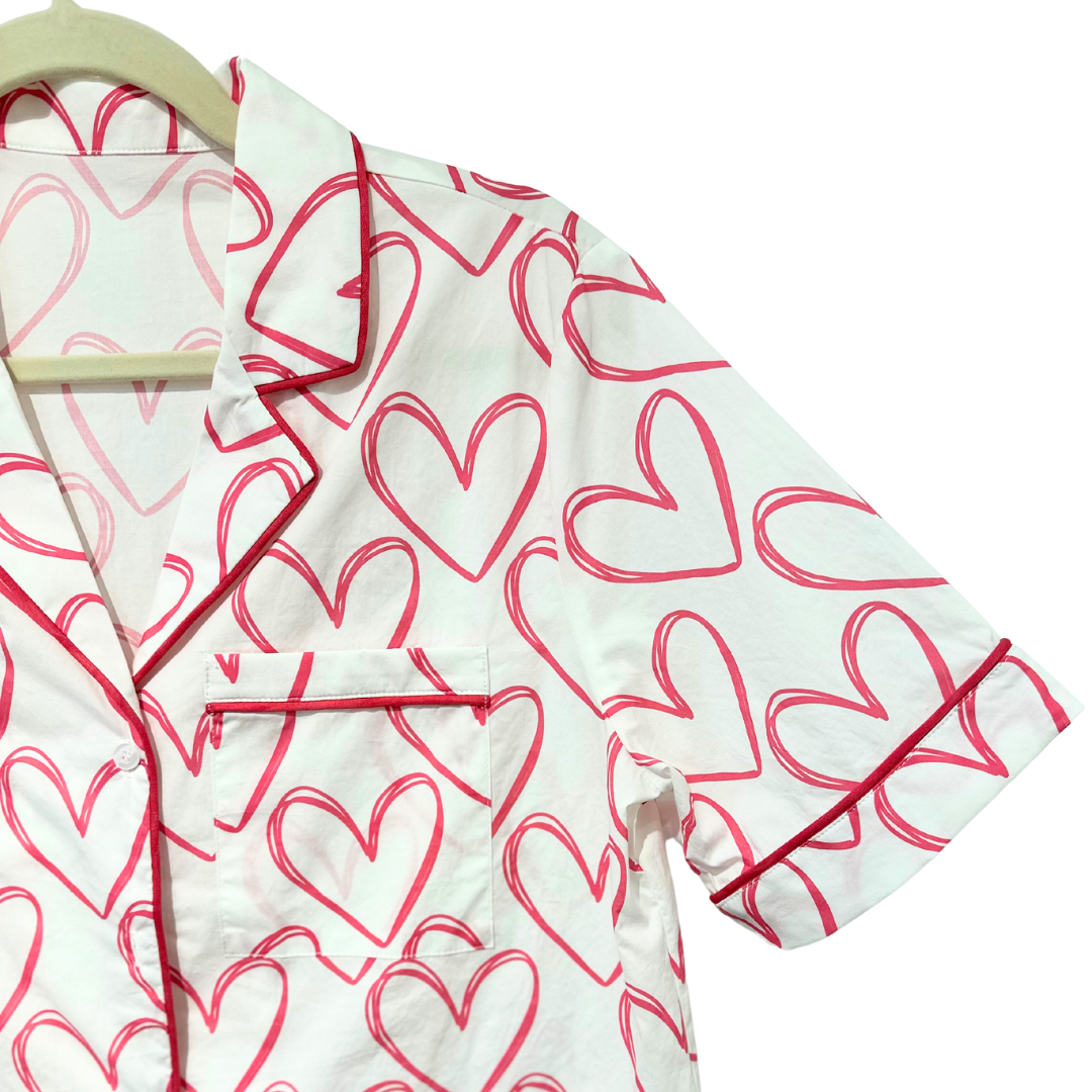 Caryn Lawn Pink Heart PJ Set
