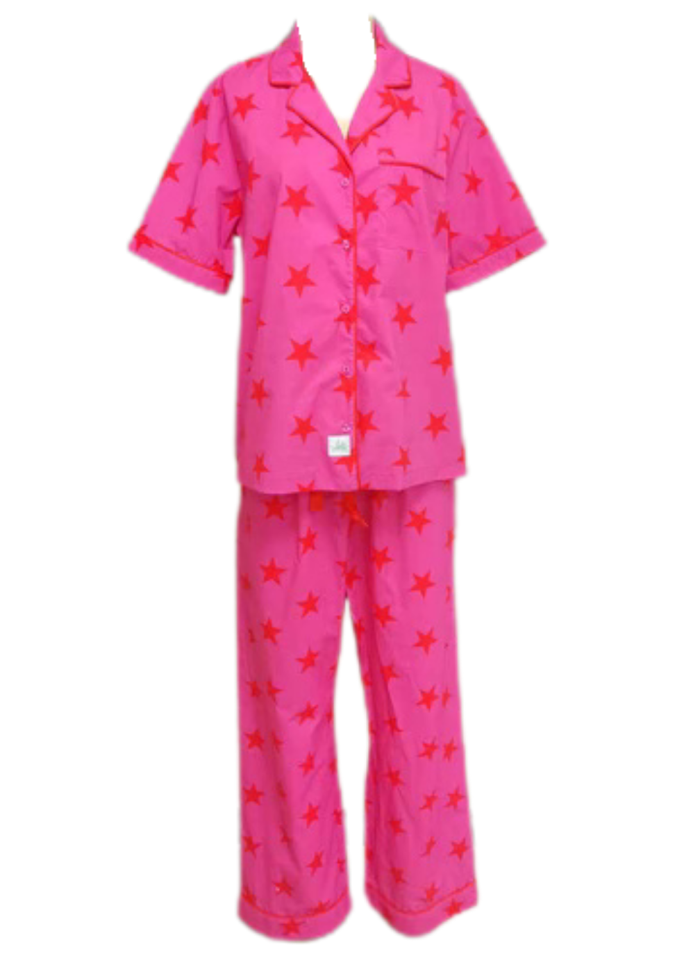 Caryn Lawn Pink/red star Pj Set
