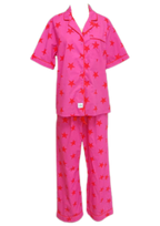 Caryn Lawn Pink/red star Pj Set