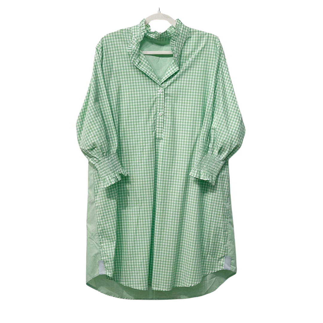 Kimberly Dress Opposite Gingham Green Caryn Lawn – Caryn Lawn