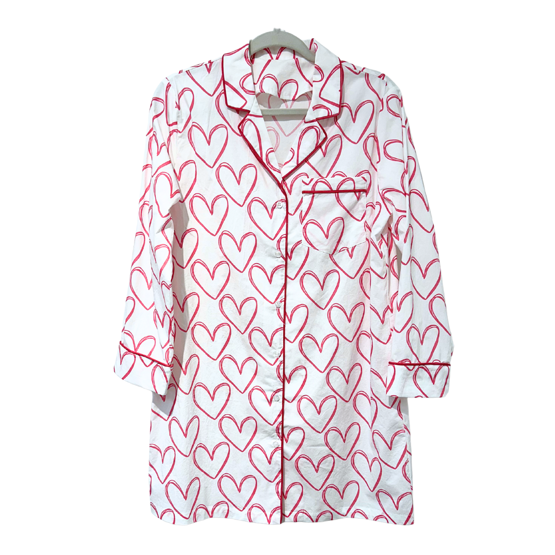 Caryn Lawn Pink Heart Sleep Shirt