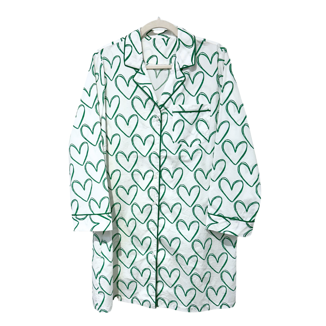 Caryn Lawn Green Heart Sleep Shirt