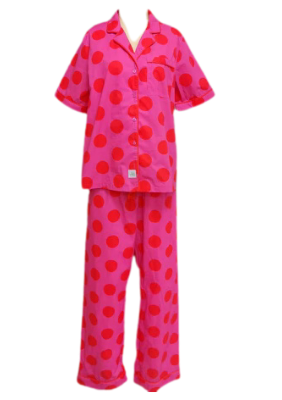 Caryn Lawn Pink/red polka dot Pj Set