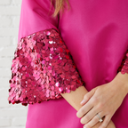 Caryn Lawn KERI SPARKLE DRESS FUSCHIA