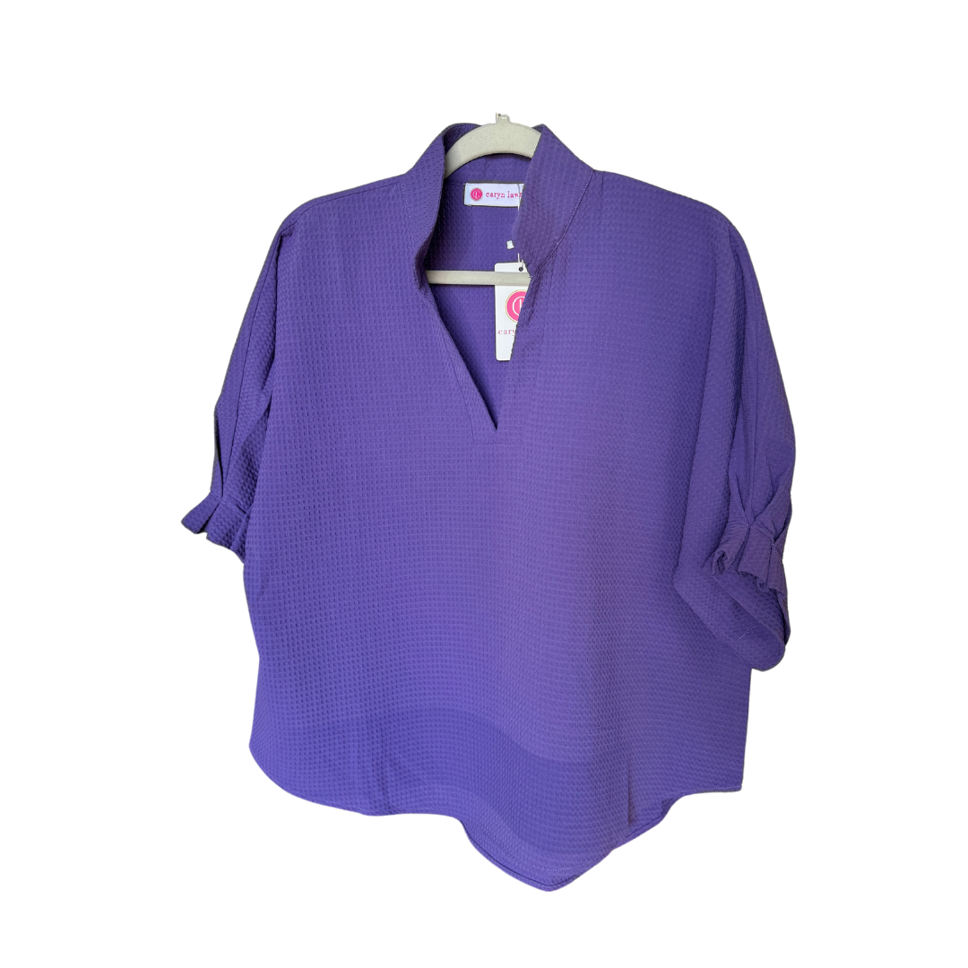 Caryn Lawn Caroline Top Purple Waffle